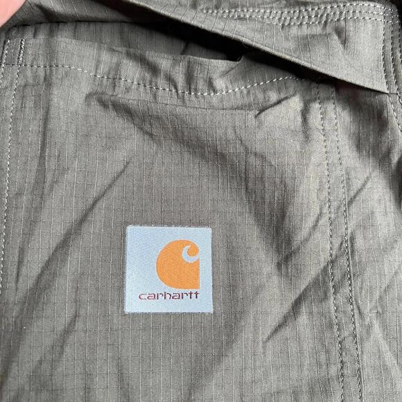 Carhartt Men’s Relaxed Fit Button-Up Work Shirt M Regular Green Cotton Nylon - Picture 7 of 8